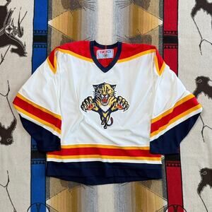 Vintage CCM Florida Panthers Embroidered Hockey Jersey Mens Size Large